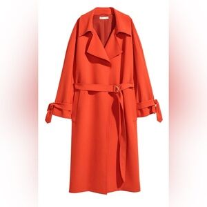 H&M Vibrant Sunset Orange Trench Coat